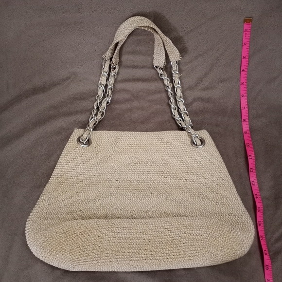 Vintage Tweed Lurex Gold/Cream Adjustable Strap Hand/Shoulder Bag - Picture 2 of 5